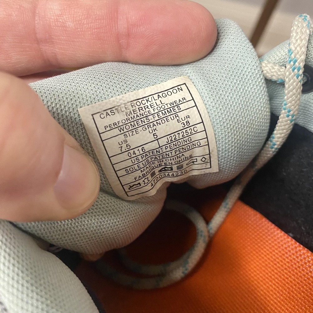 Merrell Zeolite Serge Shoes Womens Size 7.5 Gray Teal Suede Hiking Trail Sneaker - Picture 9 of 10